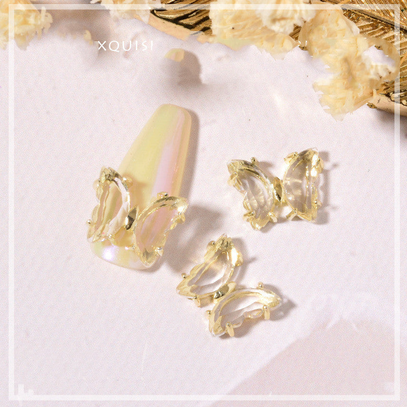Crystal Butterfly Stereo Nails