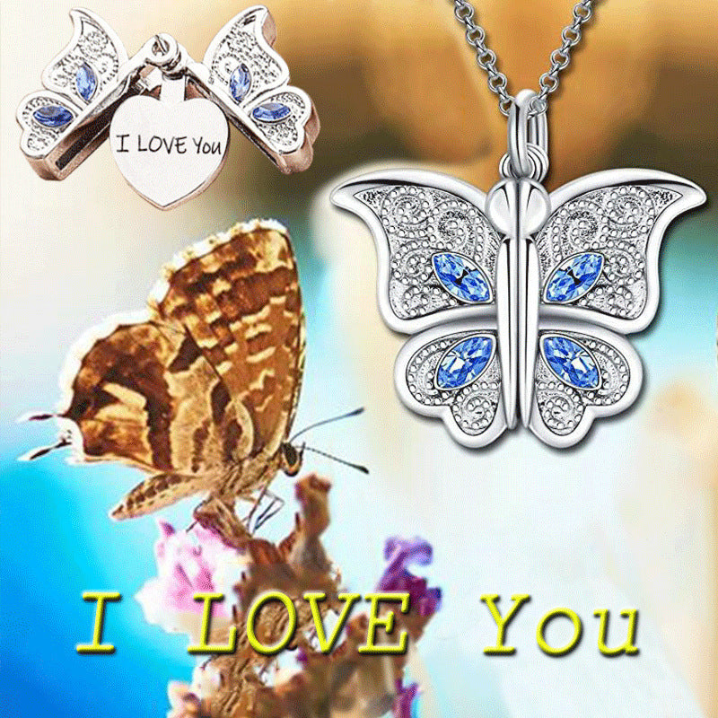 Romantic Butterfly Locket Necklace