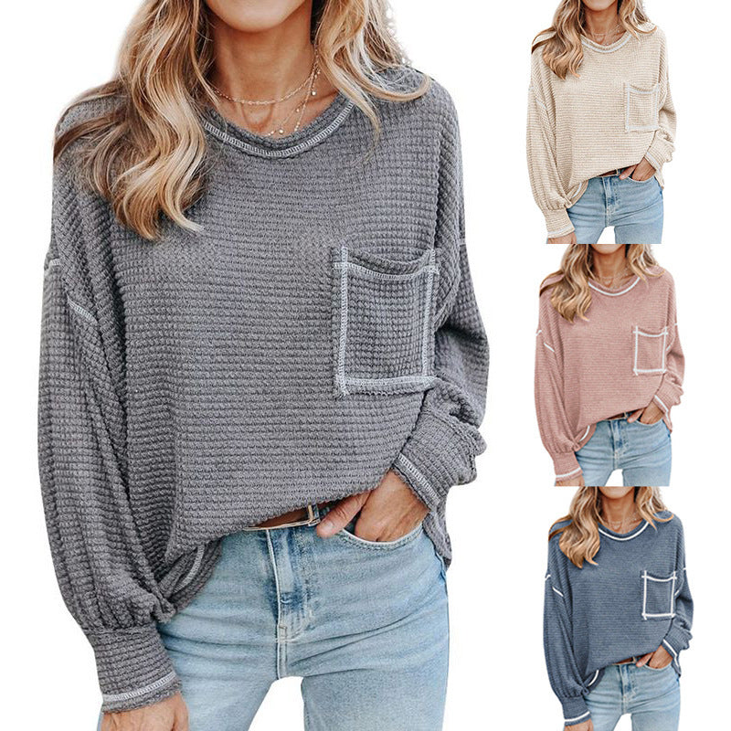 Drop Shoulder Sleeve Loose Casual Top