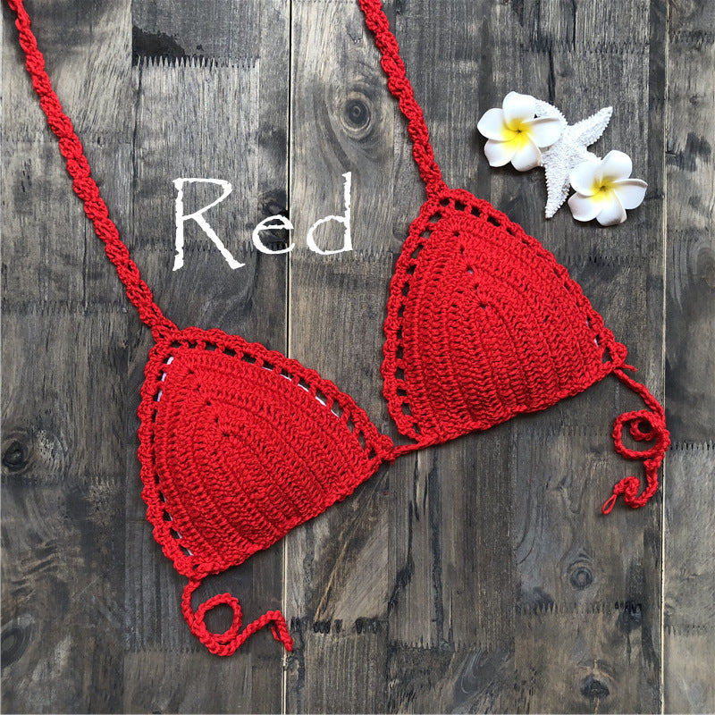 Hand-woven Hollow Beach Split Swimsuit