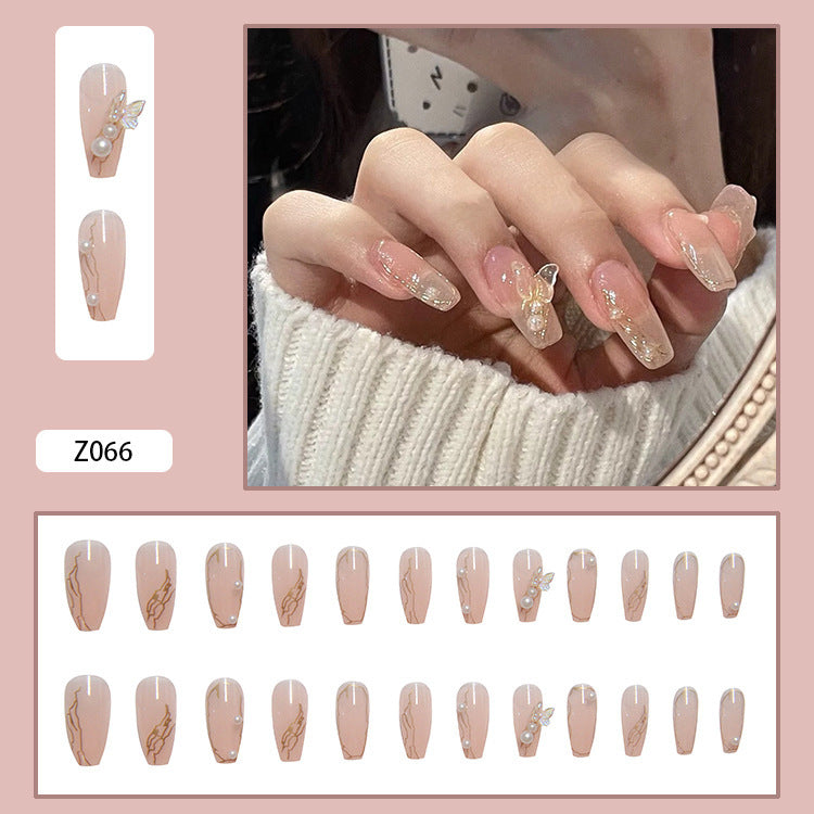 Crystal Butterfly Fake Nails