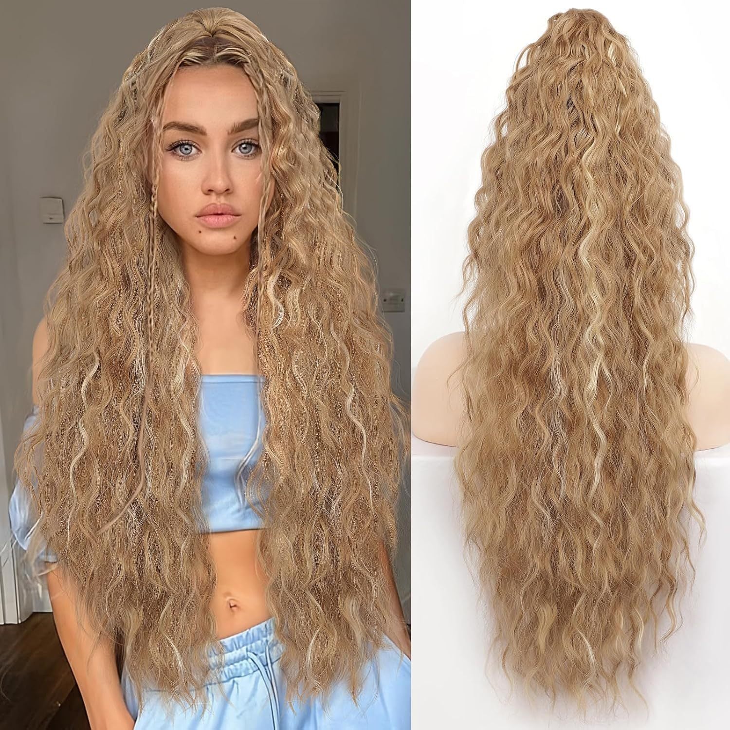 Ponytail Fluffy Human Hair Wig