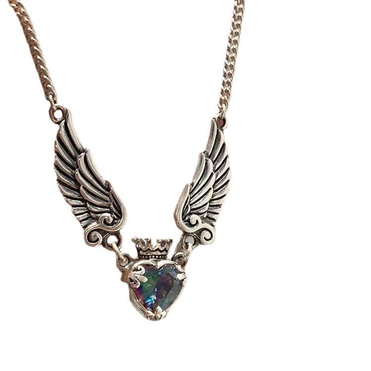 Gothic Heart Crown Angel Necklaces