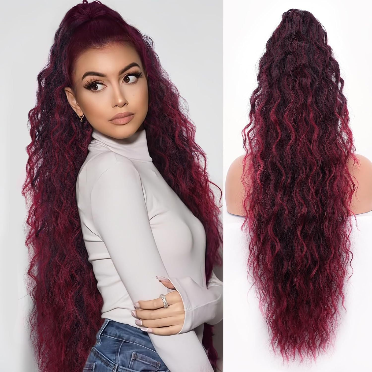 Ponytail Fluffy Human Hair Wig