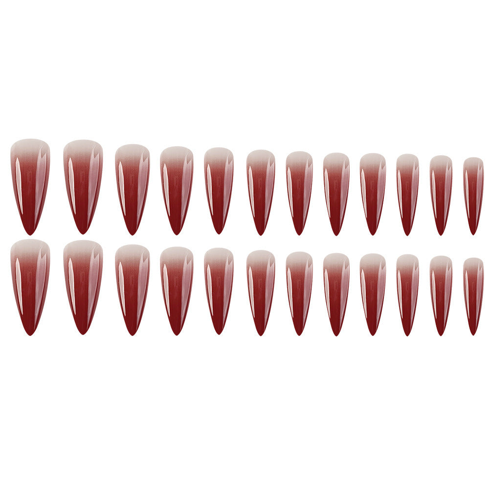Elegant Drop Shape Gradient Fake Nails