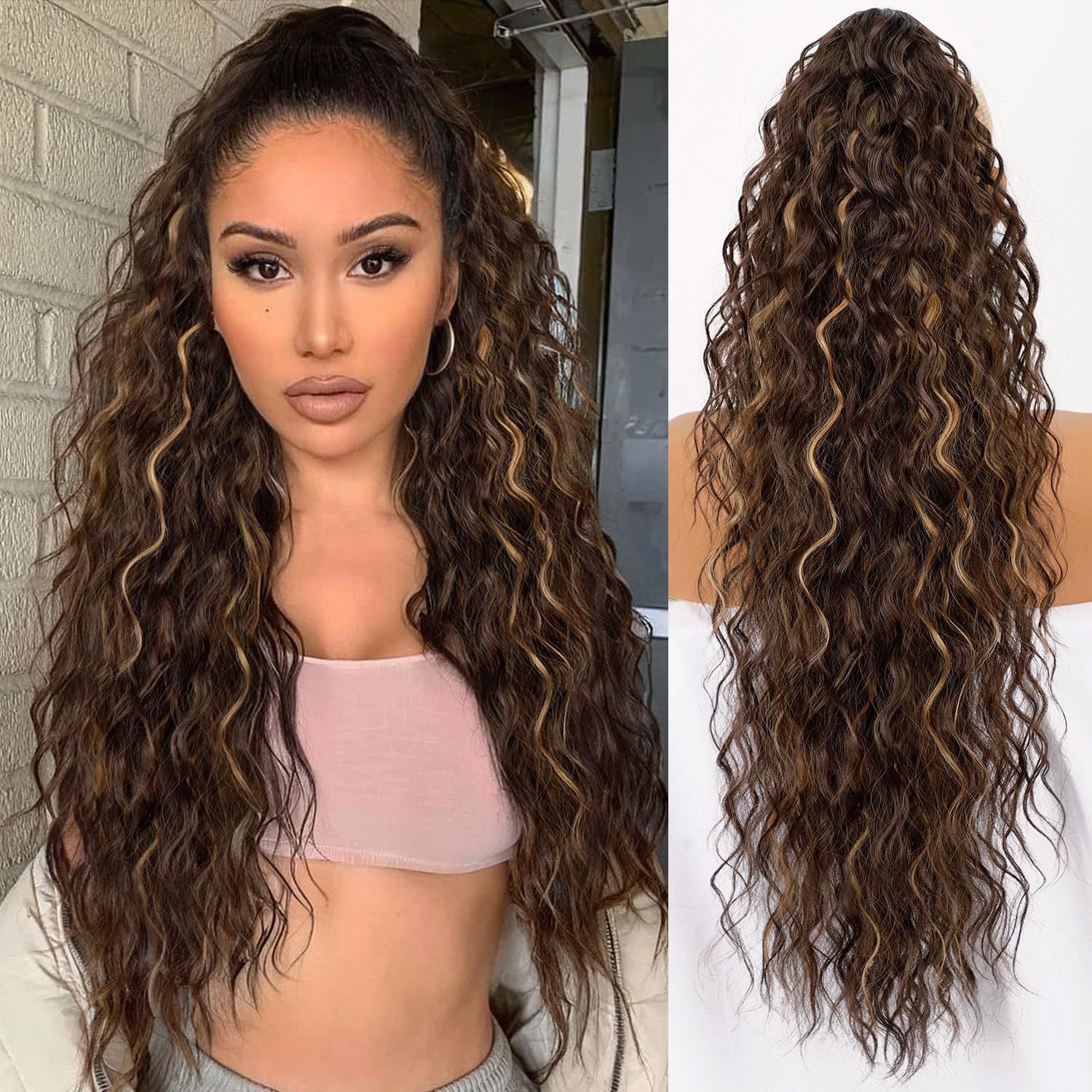Ponytail Fluffy Human Hair Wig