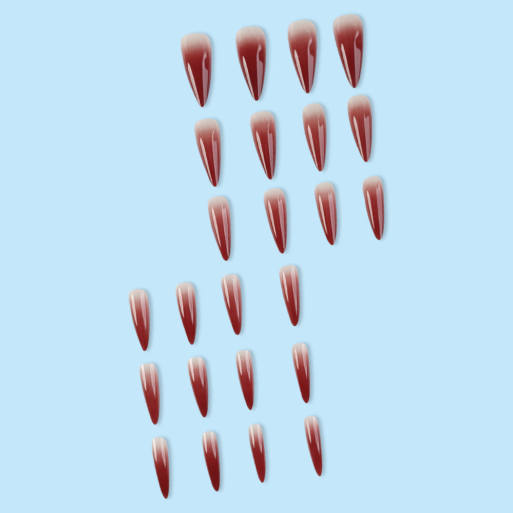 Elegant Drop Shape Gradient Fake Nails