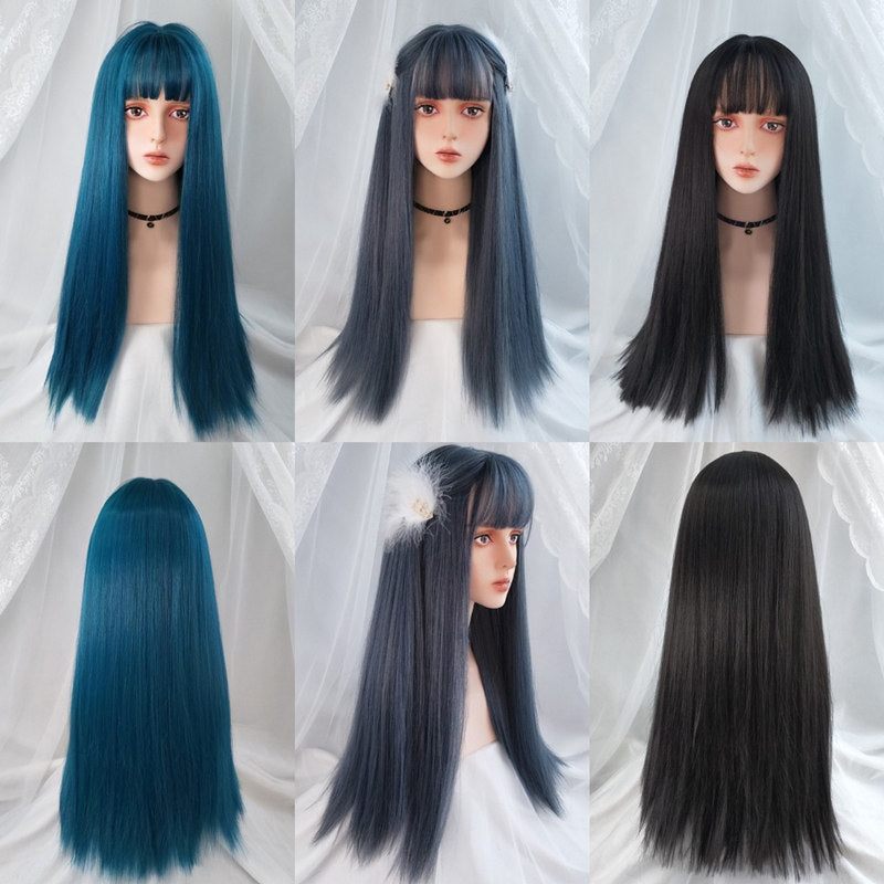 Long Straight Human Hair Wig