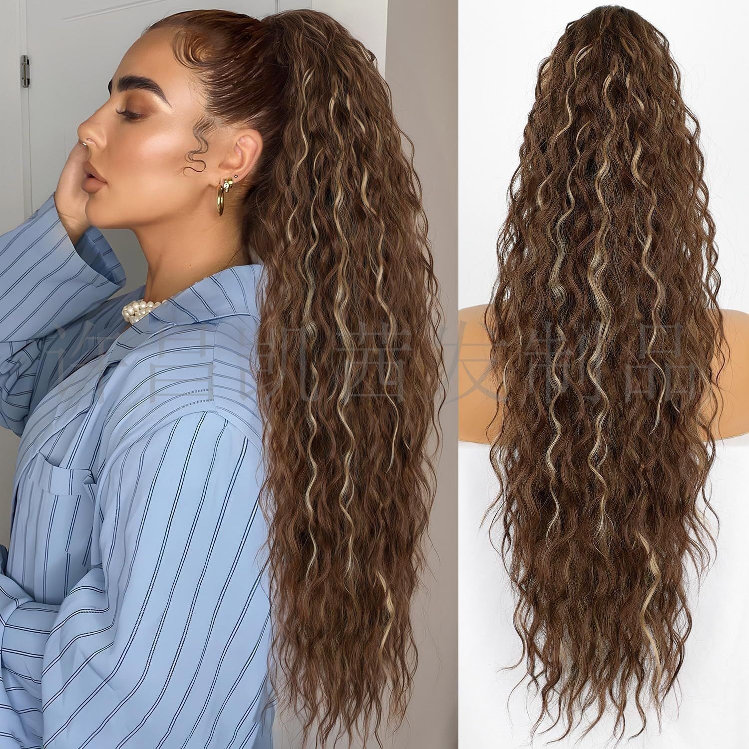 Ponytail Fluffy Human Hair Wig
