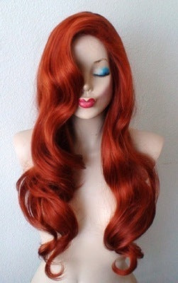 Copper Anime Long Human Hair Wig