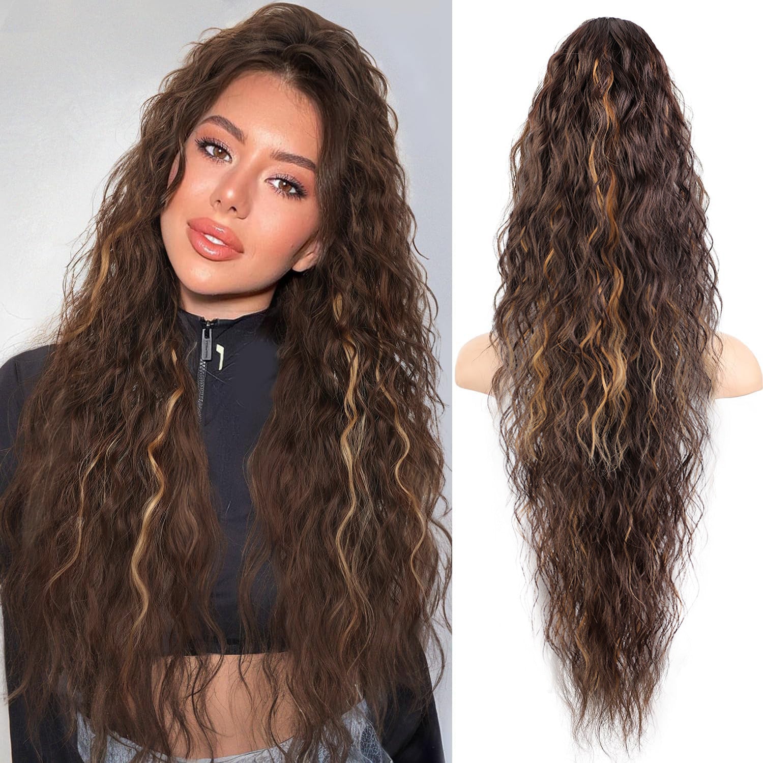 Ponytail Fluffy Human Hair Wig