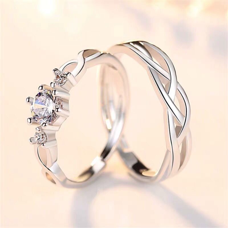 Diamond-studded Couple Rings