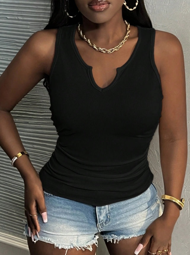 Casual Ribbed Tank Top