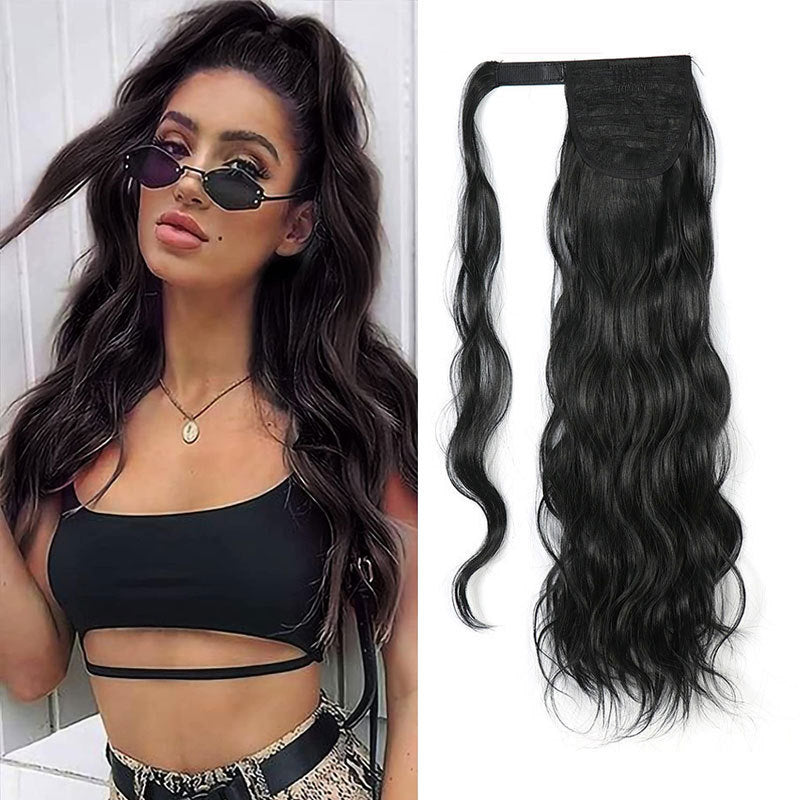 Velcro Big Wave Ponytail Human Hair Wig