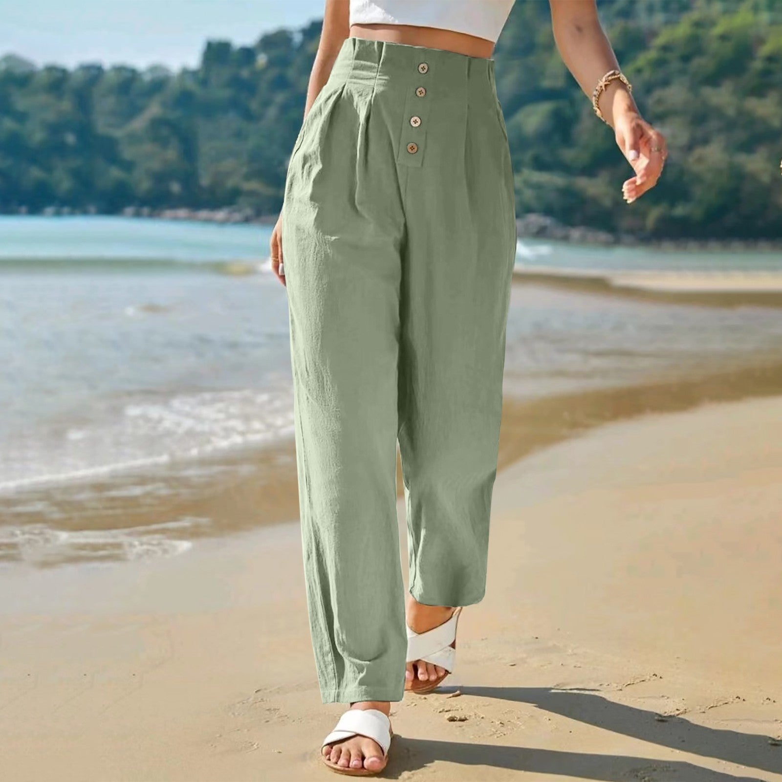 Casual High Waist Trousers