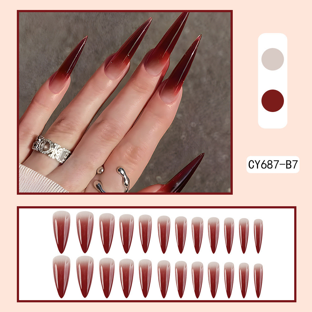 Elegant Drop Shape Gradient Fake Nails