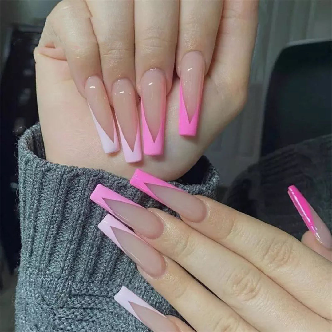 French Long Ballet Fake Nails